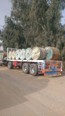 وصول المُوصلات والعوازل الخاصة بعملية إحلال وتجديد خط الواحات البحرية / البويطى جهد 33 ك.ف