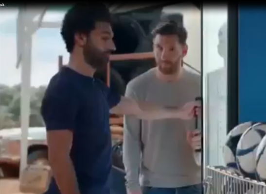 شاهد بالفيديو .. محمد صلاح يشارك ميسي في إعلان جديد