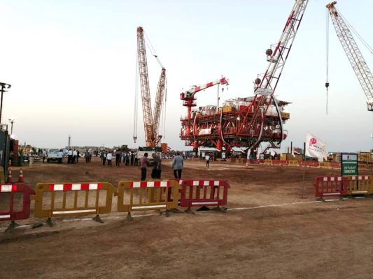 الانتهاء من رفع منصة مشروع غرب بلطيم اليوم لإضافة 450 مليون قدم مكعب غاز يومياً