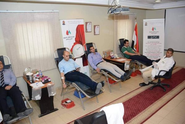 صان مصر تشارك بفاعلية فى مبادرة قطاع البترول للتبرع بالدم 