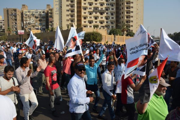 العاملون بالشركة العامة للبترول يشاركون في احتفالية دعم الرئيس السيسي