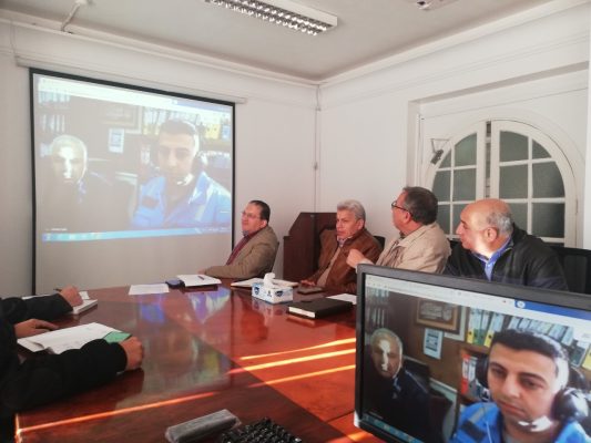 المهندس احمد الشريف يطلق أنظمة الربط والإتصال بالحمرا أويل عبر الفيديو كونفرانس