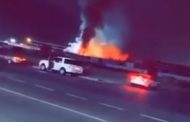 بالصور .. اندلاع حريق بساحة قطار الحرمين بالسعودية والدفاع المدنى يحاول إخماده.