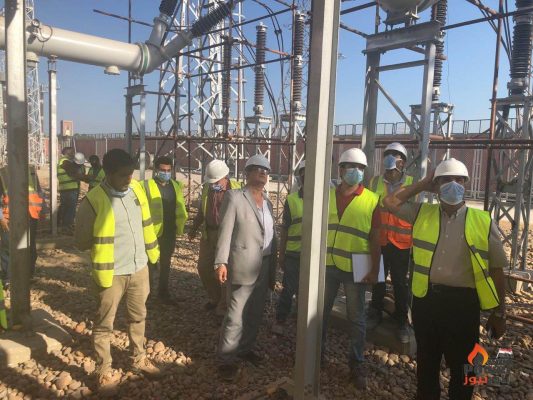 المهندس جمال عبدالناصر ومسئولى sieyuan يتفقدون مشروع محطة محولات جمصة استعدادا لوضع الجهد