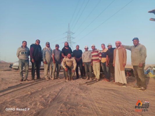 بالصور ..هاى تاور تنهى تعديل مسار الخط الكهربائي شرم الشيخ/نبق جهد 220k.v