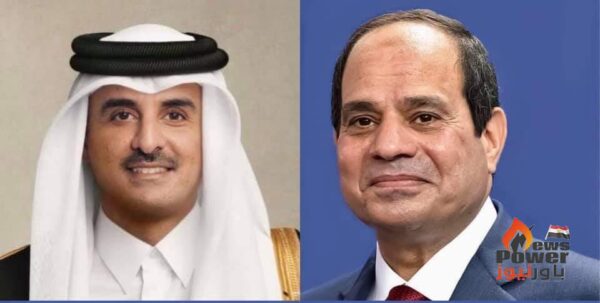 الرئيس السيسى يتبادل التهنئة بعيد الفطر مع امير قطر