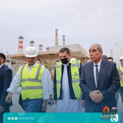 رئيس حكومة الوحدة الوطنية الليبية يزور مشروع محطة كهرباء غرب طرابلس بقدرة ٦٧٠ ميجا وات