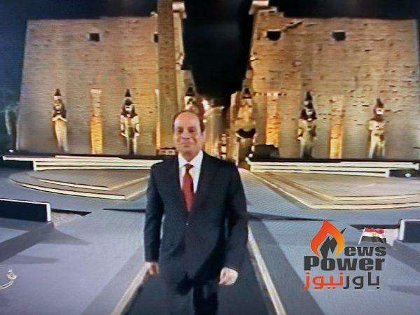 الرئيس السيسى يصل احتفالية افتتاح طريق الكباش