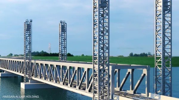 حسن علام تبنى اول جسر سكك حديد عمودى من نوعه يعبر نهر النيل بطول 1.35 كيلو مترا بالقناطر الخيرية