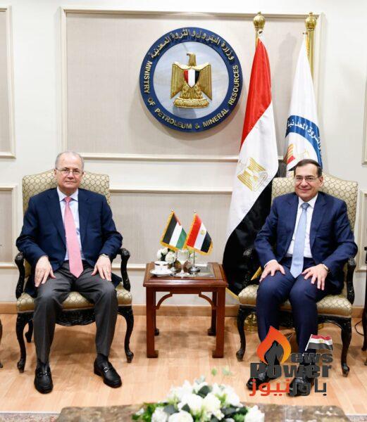 الملا يبحث مع مستشار الرئيس الفلسطينى التعاون المشترك تحت مظلة منتدى غاز المتوسط