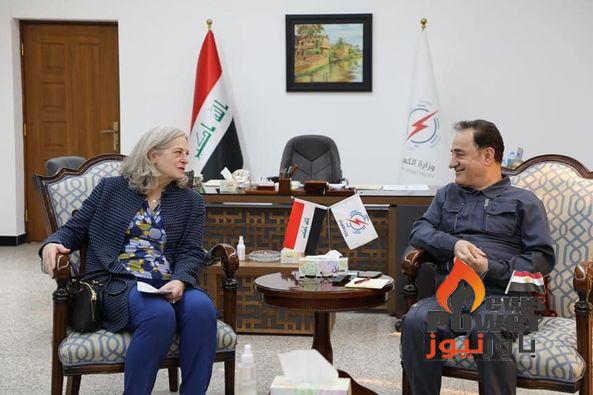 وزير الكهرباء العراقى يبحث مع السفيرة الامريكية لدى بغداد مشروع الربط الكهربائى مع السعودية والأردن