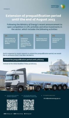 وزارة الطاقة السعودية تعلن عن تمديد طلبات التأهيل لتراخيص غاز البترول المسال حتى 31 اغسطس