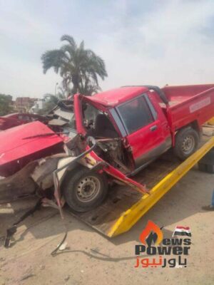 أول صور لسيارة منطقة كهرباء الاسكندرية بعد تحطهما فى حادث ووفاة وإصابة طاقم وردية كامل