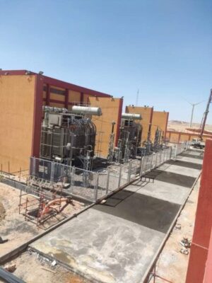 بالصور .. ميجا للانشاء والصناعة تقترب من إنجاز محطة محولات رأس غارب 1 لخدمة مزرعة رياح خليج السويس 