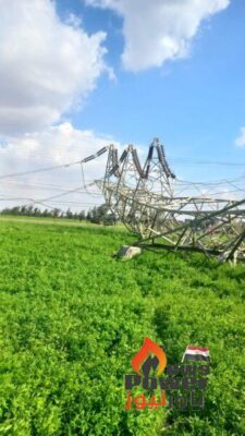 بالصور .. انهيار عدد من أبراج الخط الهوائى توليد الشباب / الشرقية الجديدة جهد ٢٢٠ ك.ف