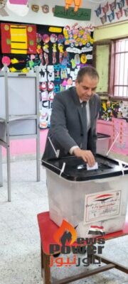 بالصور .. المهندس رأفت شمعة رئيس شركة مصر الوسطى لتوزيع الكهرباء يدلى بصوته فى الانتخابات الرئاسية