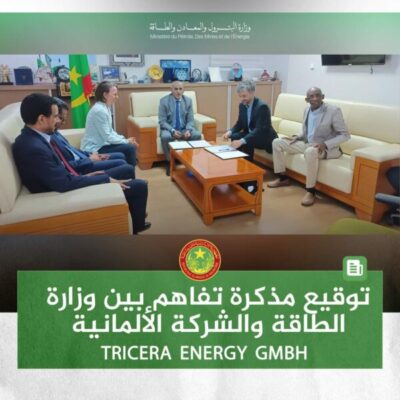موريتانيا | توقيع مذكرة تفاهم مع الشركة الألمانية TRICERA Energy GmbH الرائدة في مجال الطاقة المتجددة