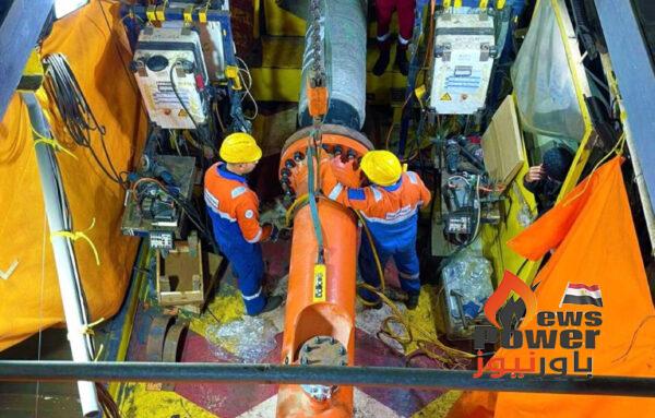 خدمات البترول البحرية تنتهي من أعمال إنزال الخط البحري الأول الجديد قطر 18 بوصة بمشروع تنمية حقول أكتوبر التابع لشركة بترول خليج السويس جابكو
