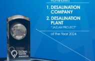 ترشح اكوا باور لجائزة أفضل منظمة تحلية مياه ضمن جوائز القمة العالمية للمياه