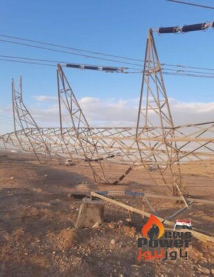 خاص ...انهيار 7 ابراج كهربائية بالدلتا والسويس بسبب العواصف