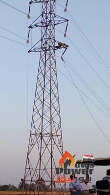 مؤسسة ابو راضى موافى تنجح فى إعادة تأهيل ووضع الجهد على الأبراج المنهارة لخط ميت غمر - كفر شكر جهد 66