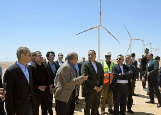 خلال جولته بمزرعة توليد الكهرباء بقدرة 650 ميجاوات برأس غارب : رئيس الوزراء يشدد على ضرورة الاتجاه نحو تصنيع جميع المعدات ومكونات مشروعات طاقة الرياح محليا