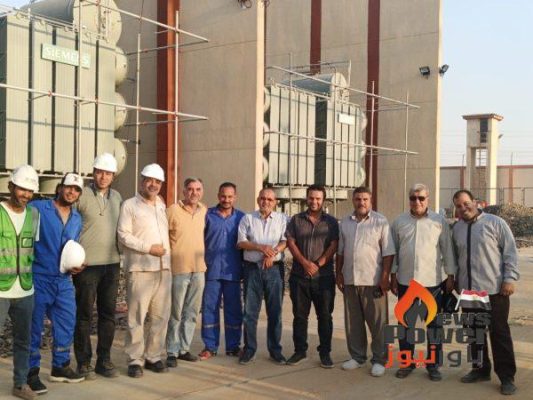 ميجا للانشاء والصناعة تضع الجهد على أحد المحولات جهد 500 ك.ف بمحطة زهراء المعادى