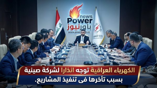 الكهرباء العراقية توجه انذارا لشركة صينية بسبب تأخرها فى تنفيذ المشاريع.