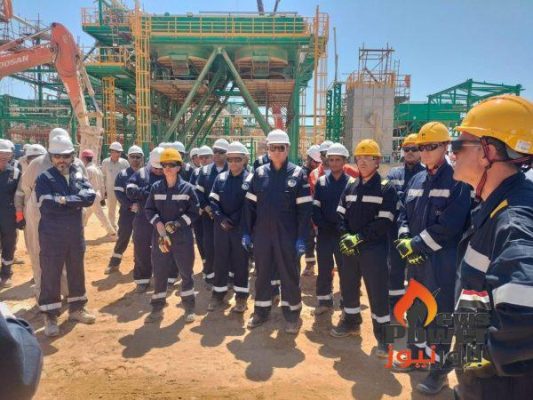 قيادات عجيبة وإيني الإيطالية تتفقد مشروع محطة معالجة الغاز بمليحة وتتابع معدلات التنفيذ