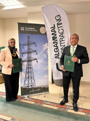 الجمال للمقاولات العمومية توقع مع المصرية لنقل الكهرباء عقود الخط الهوائي الحوامدية/ اوراسكوم بطول 112 كيلو متر.