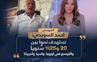 المهندس أحمد السويدي: نستهدف نموًا بين 20 و25% سنويًا والتوسع في أوروبا وآسيا وأمريكا