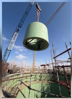 إنجاز هندسي جديد في الضبعة النووية.. تركيب الحماية الجافة للوحدة الثالثة بوزن إجمالي 128 طنًا