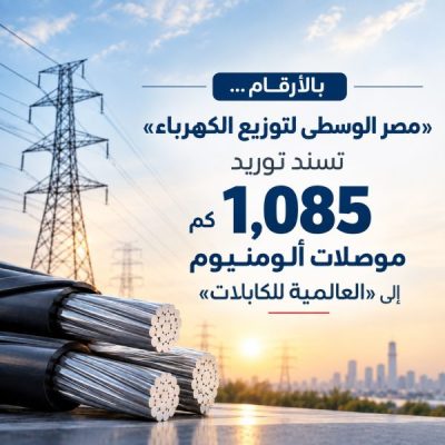 «مصر الوسطى لتوزيع الكهرباء» تسند توريد 1,085 كم موصلات ألومنيوم إلى «العالمية للكابلات»
