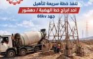 «هاي تاور للمقاولات» تنجز إعادة تأهيل البرج المنهار وإنعاش خط كهرباء الهضبة/دهشور جهد 66 ك.ف في وقت قياسي.