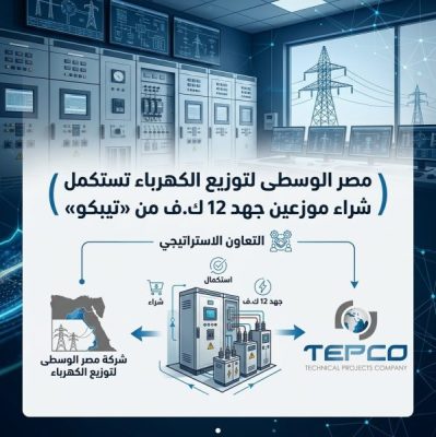 مصر الوسطى لتوزيع الكهرباء تستكمل شراء موزعين جهد 12 ك.ف من «تيبكو»