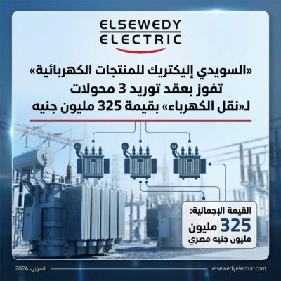 «السويدي إليكتريك للمنتجات الكهربائية» تفوز بعقد توريد 3 محولات لـ«نقل الكهرباء» بقيمة 325 مليون جنيه