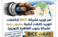 امر توريد لشركة BICC للكابلات لتوريد كابلات أرضية بقيمة 182.4 مليون جنيه لشركة جنوب القاهرة للتوزيع